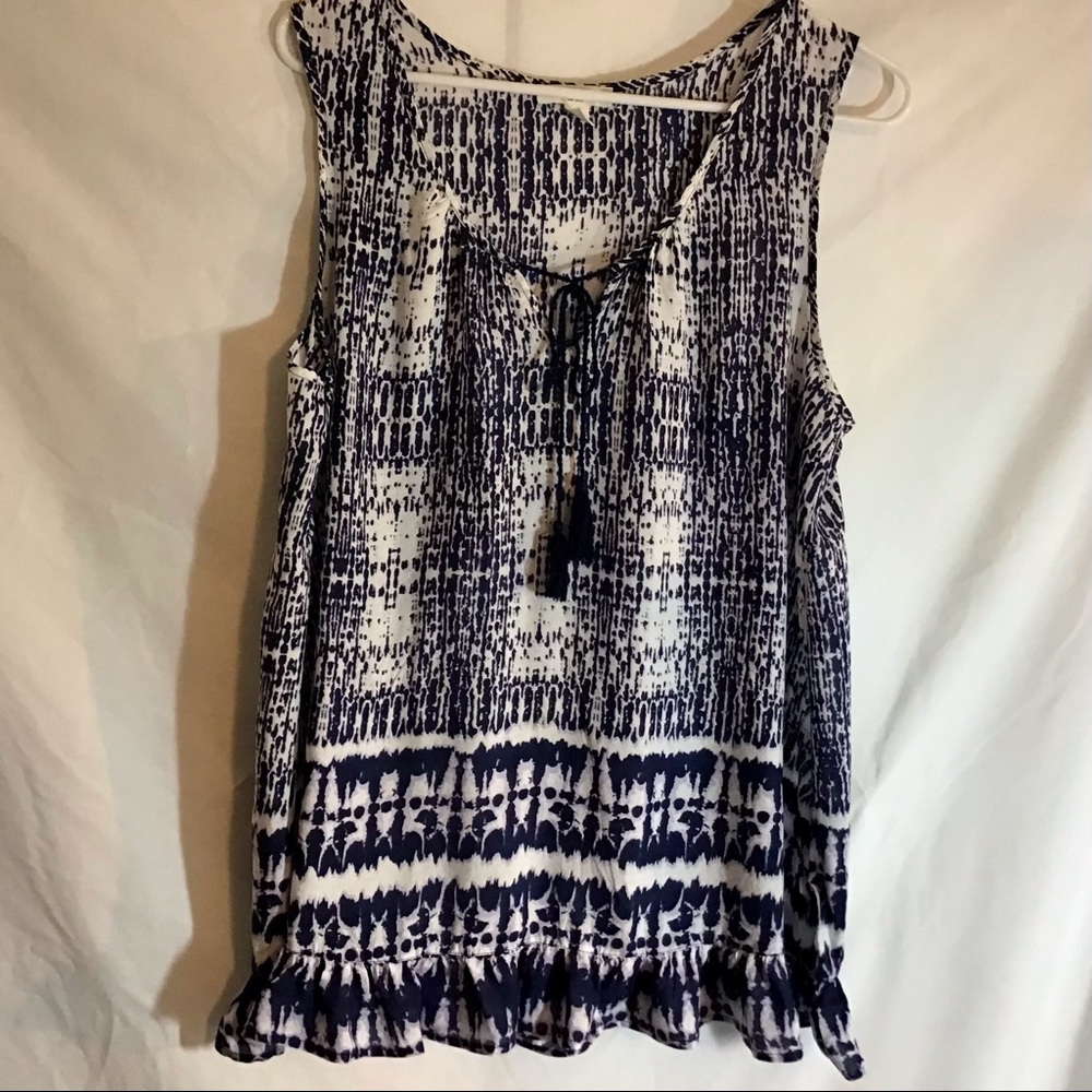 BLL New York rayon India sleeveless top L tassels